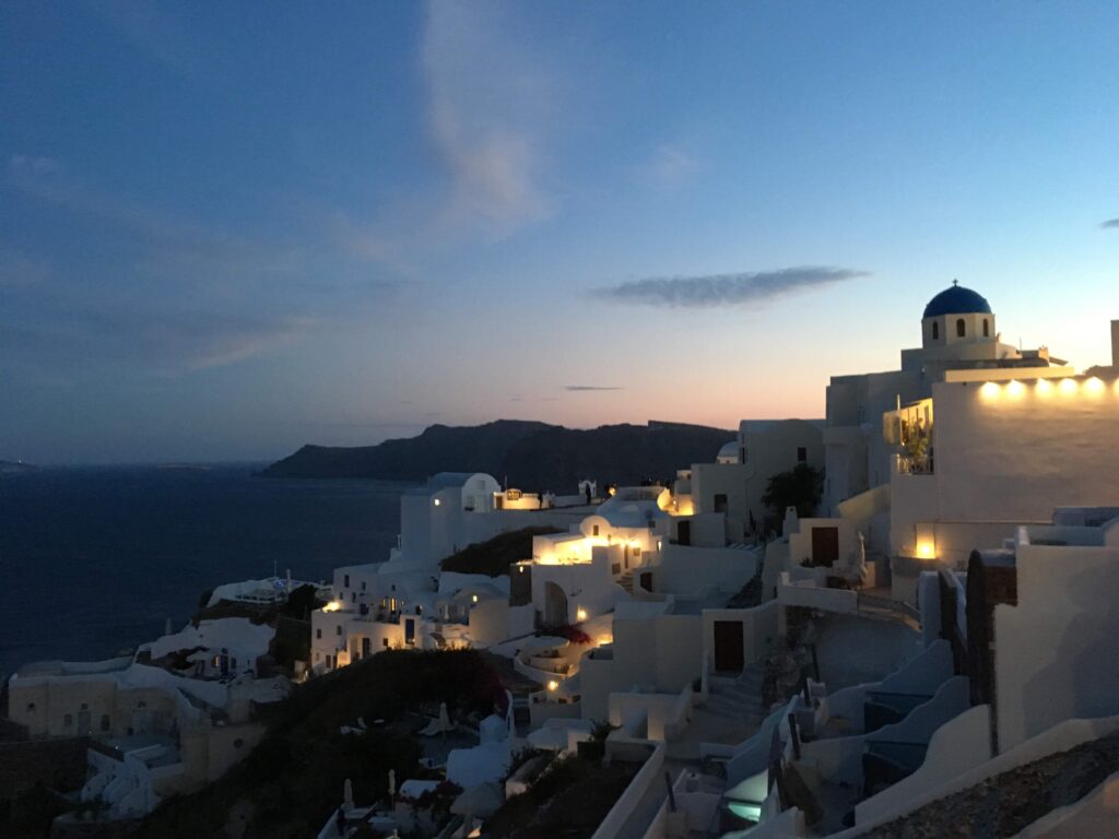 ギリシャ　サントリーニ島　夜景